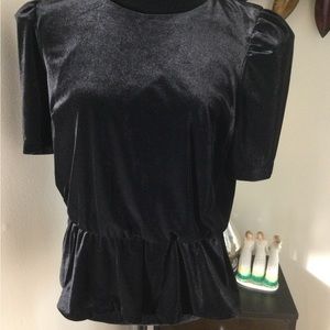Eliza J Black Velvet Top Size L